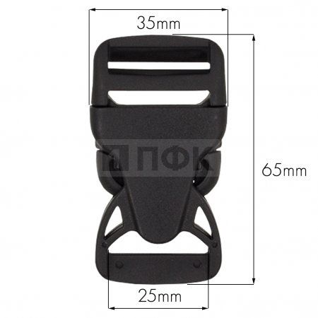 Фастекс (защелка-трезубец) ПП 25мм цв черный (уп 200шт) 1001 ПФК