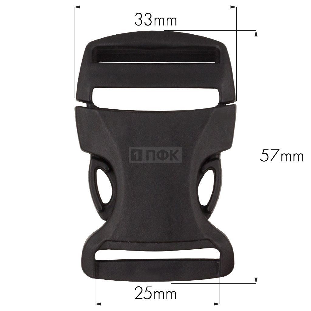 Фастекс БФ-25 (защелка-трезубец) ПП 25мм цв черный (уп 100шт) — ПФКР Фастекс БФ-25 (защелка-трезубец) ПП 25мм цв черный (уп 100шт)