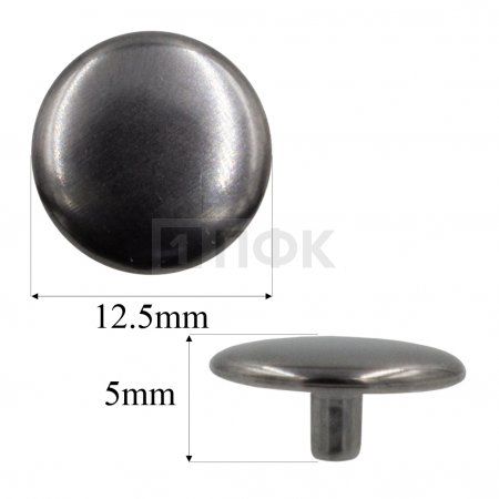Шляпка 12,5мм для кнопки 12,5мм сталь цв никель темный (уп 720шт)