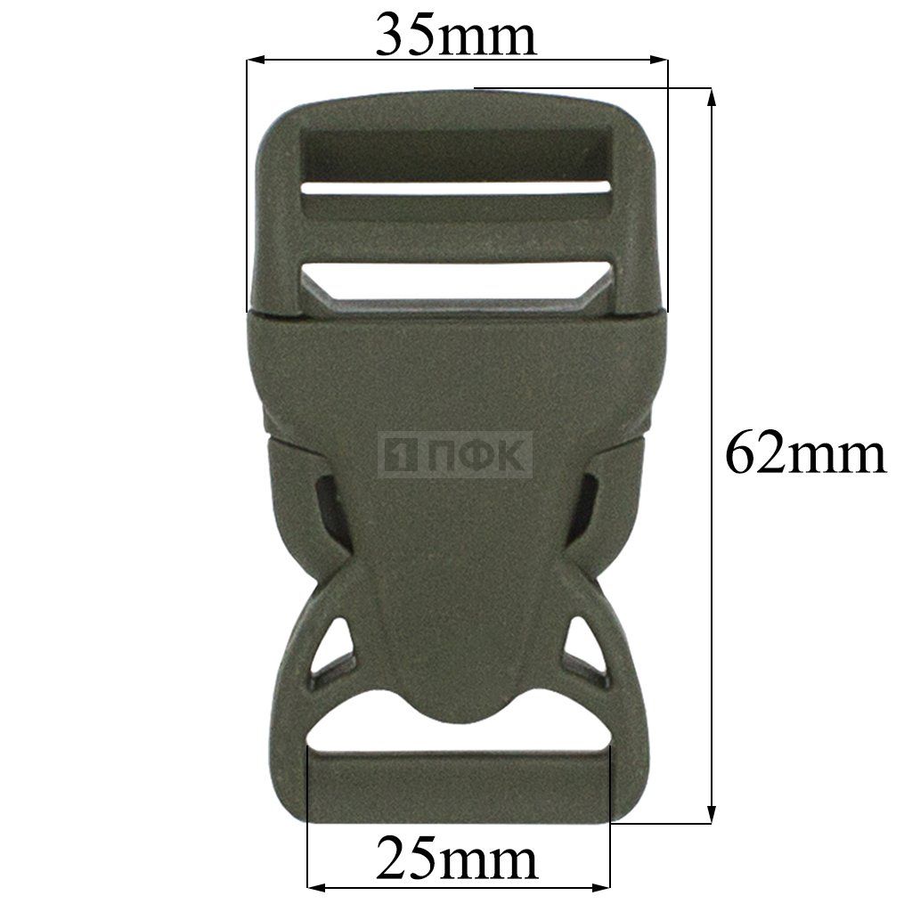 Фастекс (защелка-трезубец) ПП 25мм цв хаки арт 1001 (уп 200шт) ПФК