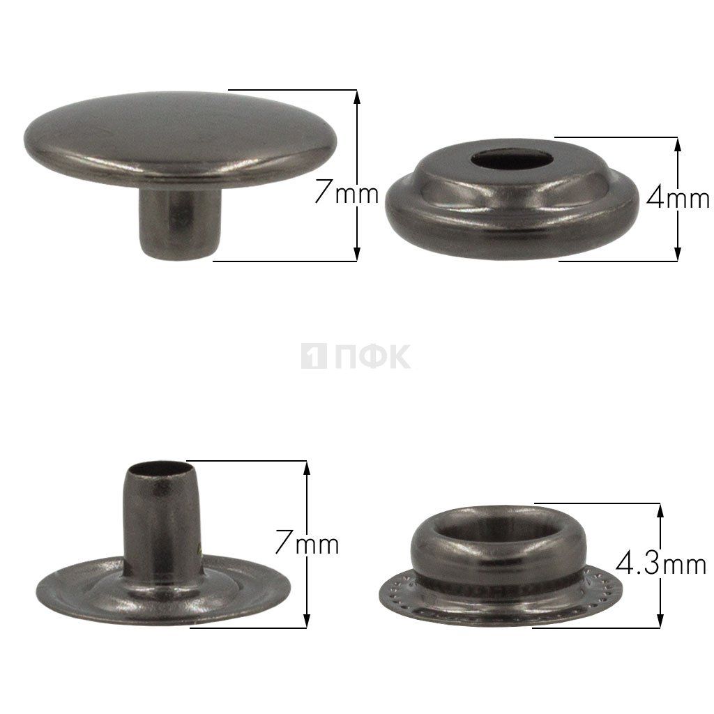 Кнопка для одежды 15мм №61 сталь цв никель тем (уп 720шт) NEW STAR