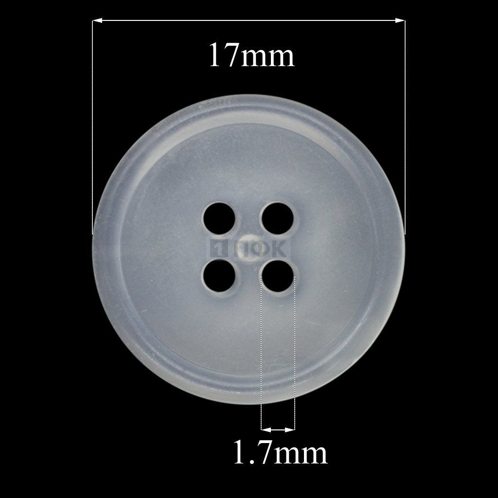 Пуговица КЛ 17-4 ПП 17мм цв прозрачный (уп 1000шт)