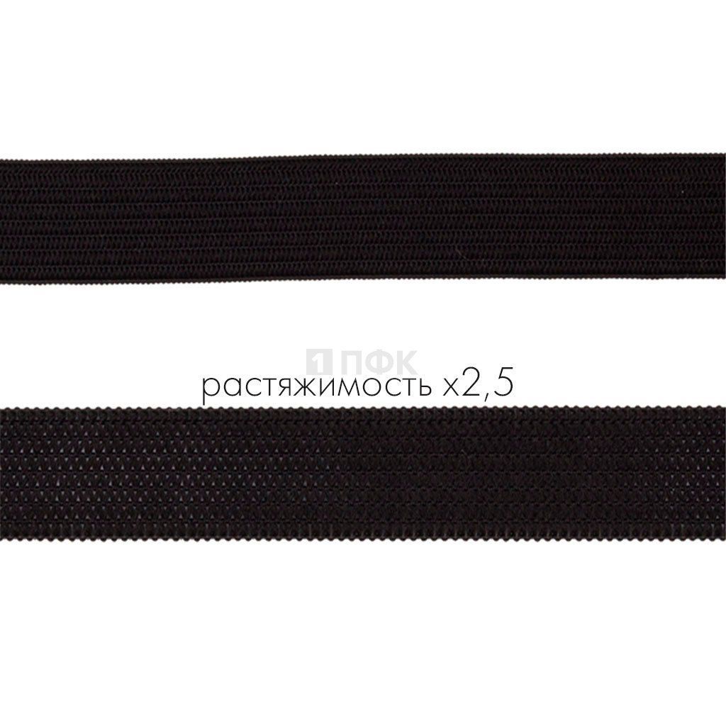 Резинка вязанная 15мм 4.99 гр/м цв черный (рул 40м/уп 800м)