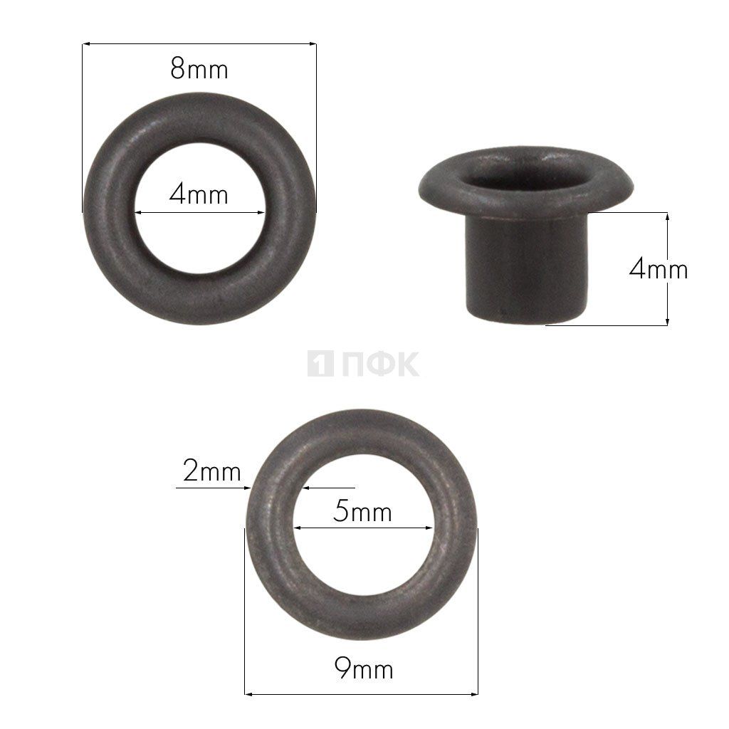 Люверсы №2 4мм сталь эконом цв оксид (уп 5000/200000шт)