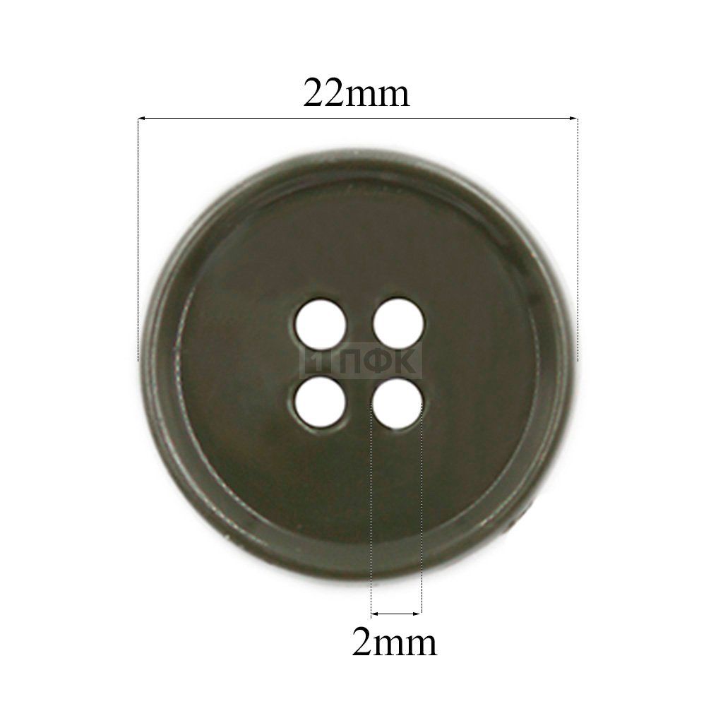 Пуговица КЛ 23-4 ПП 23мм цв хаки (уп 1000шт)