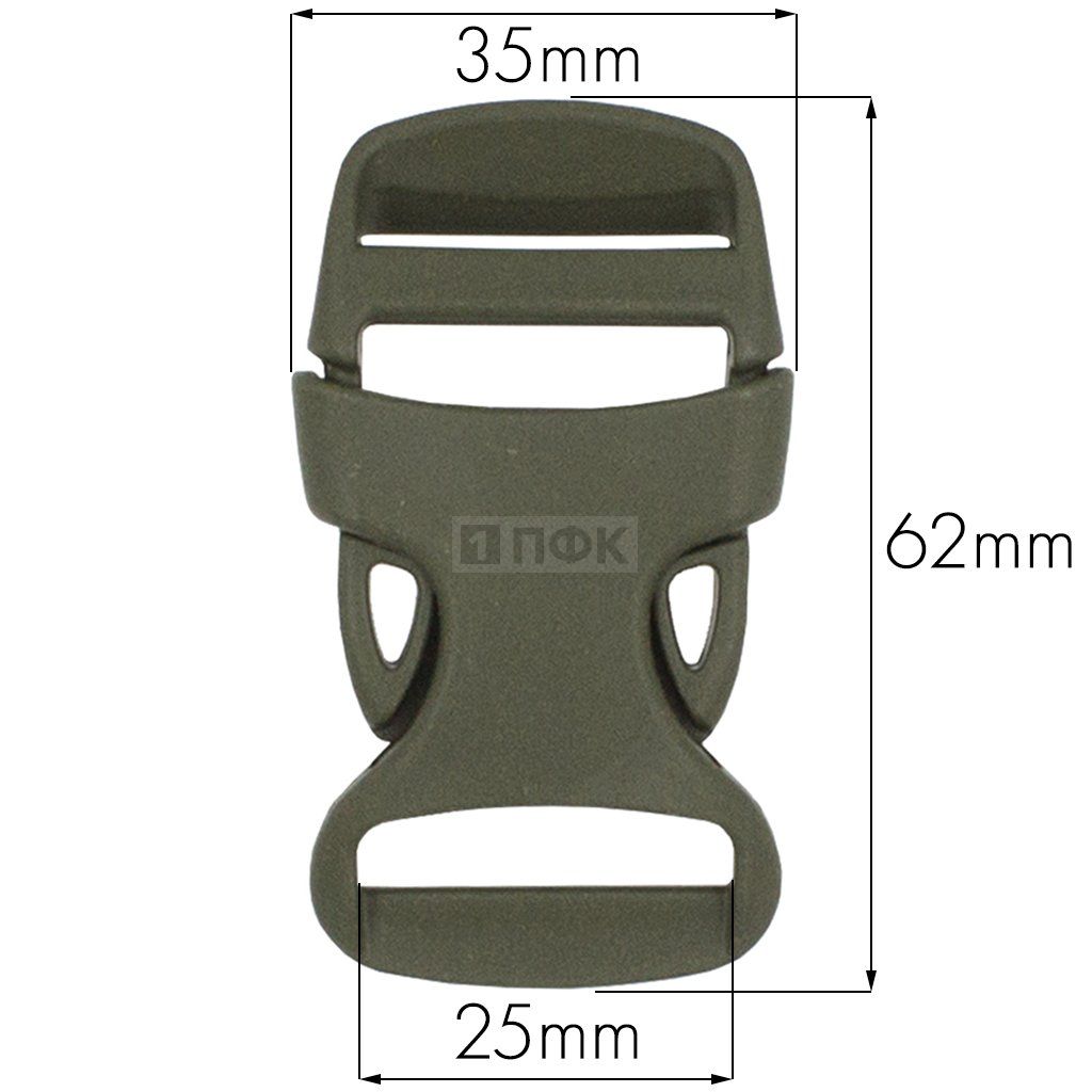 Фастекс Ф-25/6 (защелка-трезубец) ПП 25мм цв хаки (уп 1000шт)