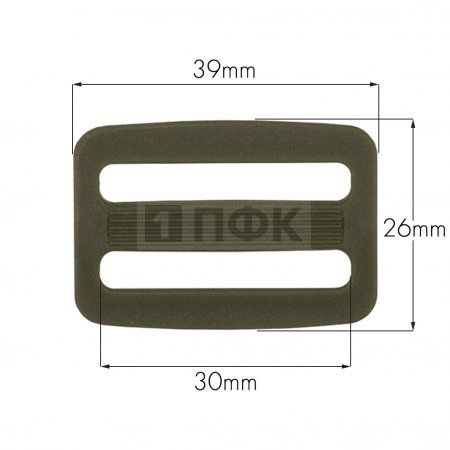 Пряжка двухщелевая пластик 30мм ПП цв хаки (уп 1000шт/20000шт) ПФК