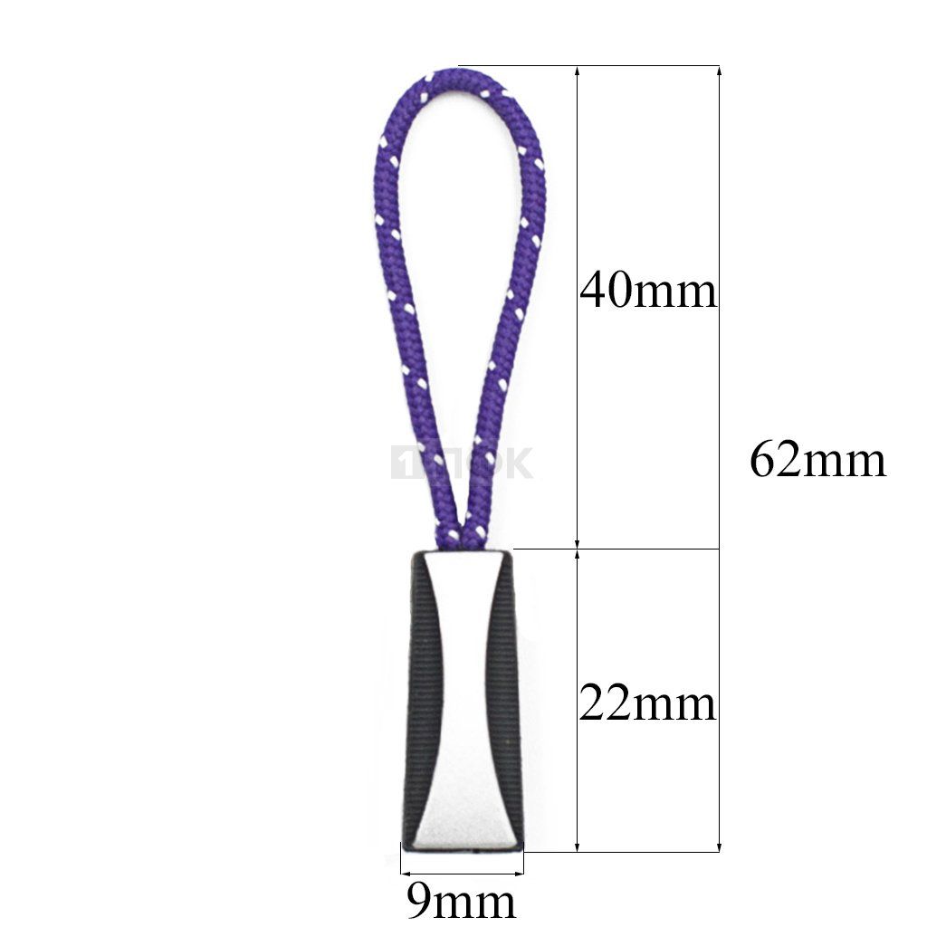 Пуллер для молнии №42 цвет 322 черный + шнур 170 (уп 500шт/10000шт)
