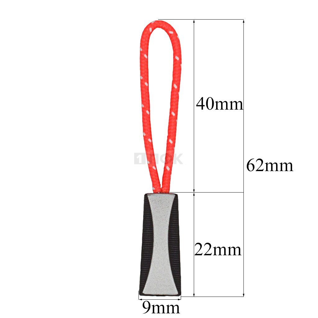 Пуллер для молнии №42 цвет 322 черный + шнур 336 (уп 500шт/10000шт)