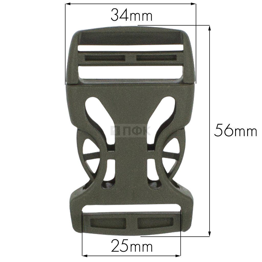 Фастекс Ф-25/3 (защелка-трезубец) ПП 25мм цв хаки (уп 1000шт)