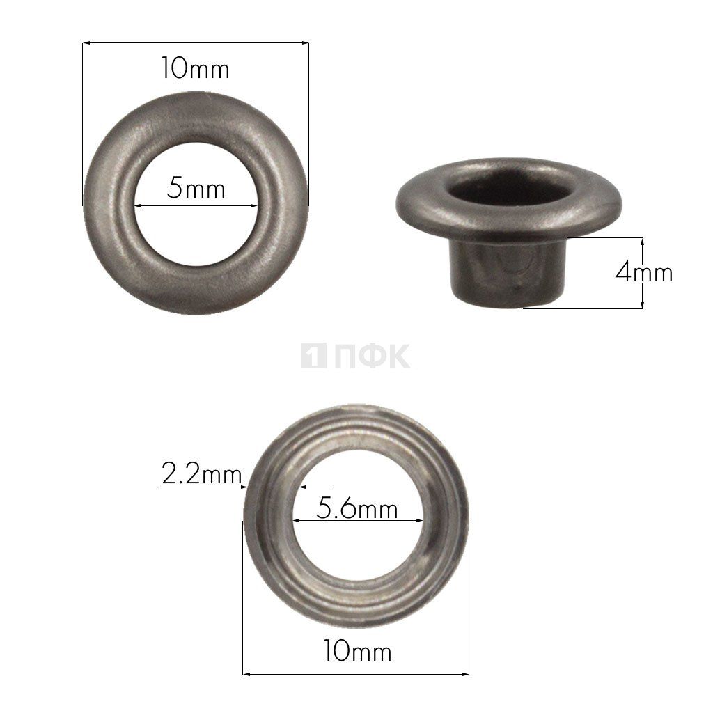 Люверсы №3 5мм нерж цв никель тем (уп 5000шт) — ПФКР Люверсы №3 5мм нерж цв никель тем (уп 5000шт)