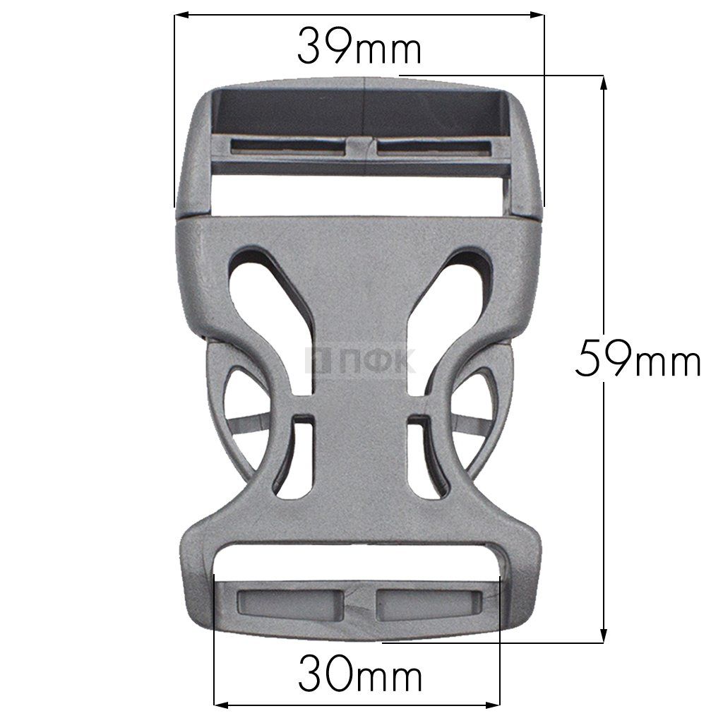 Фастекс Ф-30/3 (защелка-трезубец) ПА 30мм цв серебро (уп 1000шт)