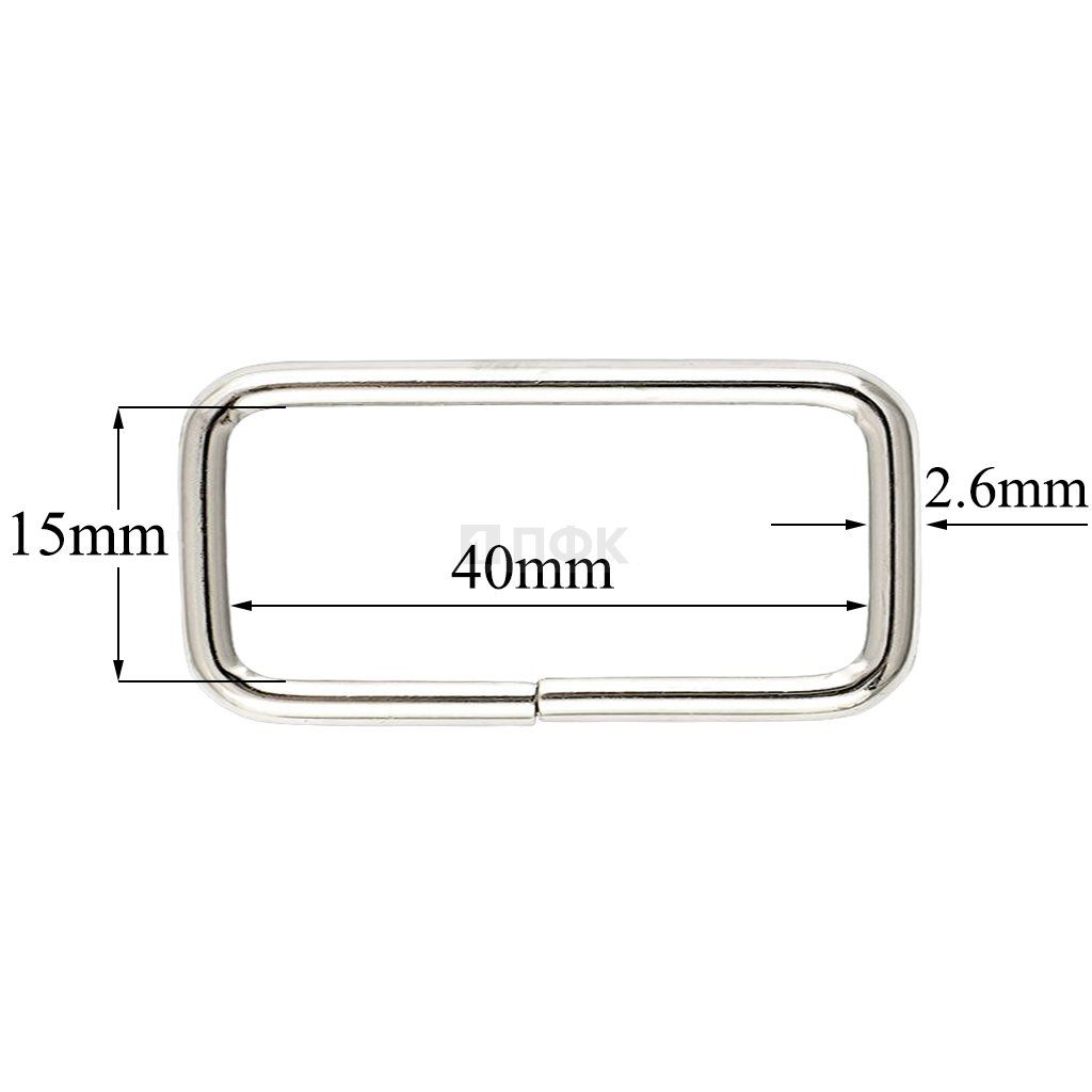 Пряжка - рамка 40мм (толщ 2,6мм) цв никель (уп 1000шт)