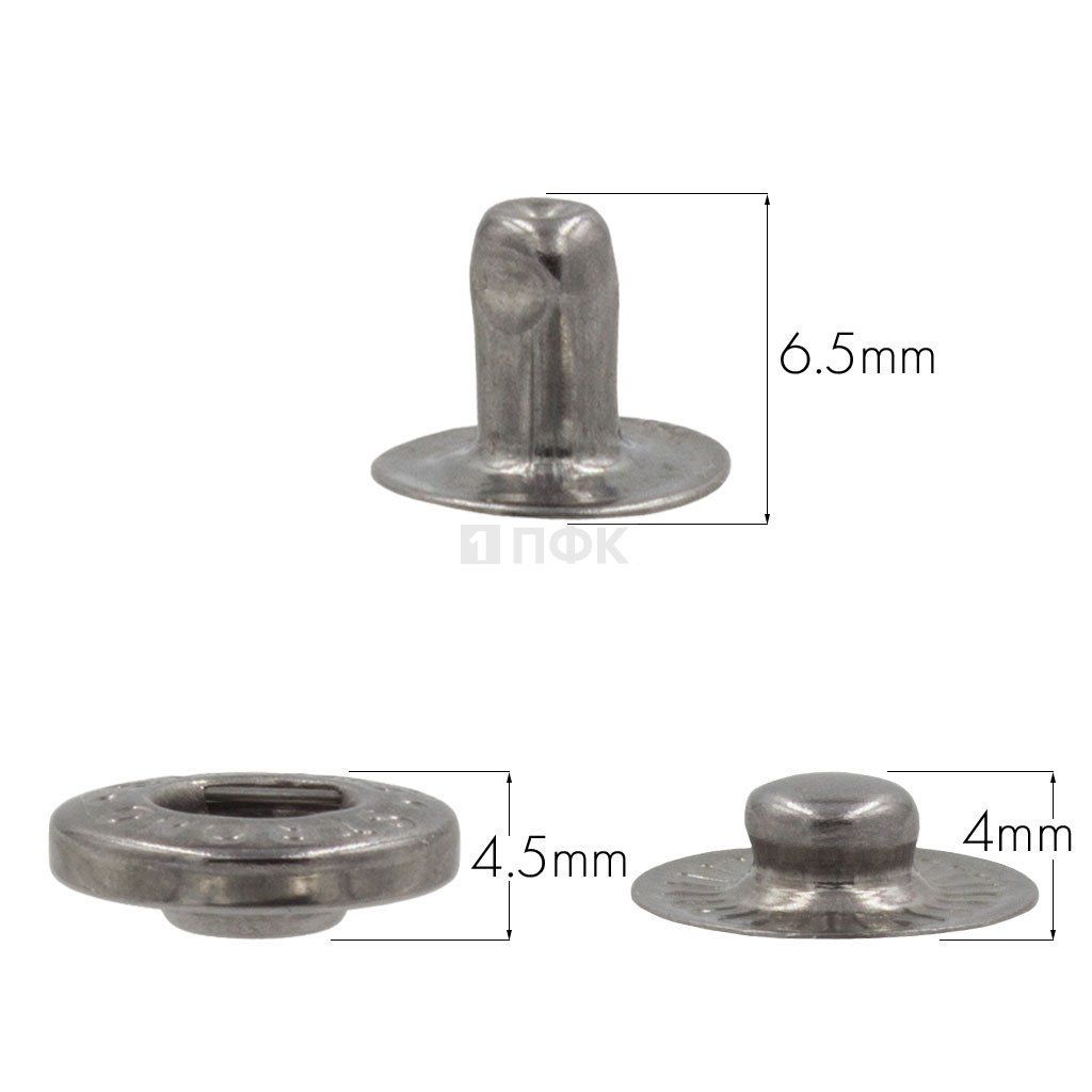 3 Части кнопки для одежды 12,5мм Альфа сталь цв никель тем (уп 1440шт) STRONG  — ПФКР 3 Части кнопки для одежды 12,5мм Альфа сталь цв никель тем (уп 1440шт) STRONG