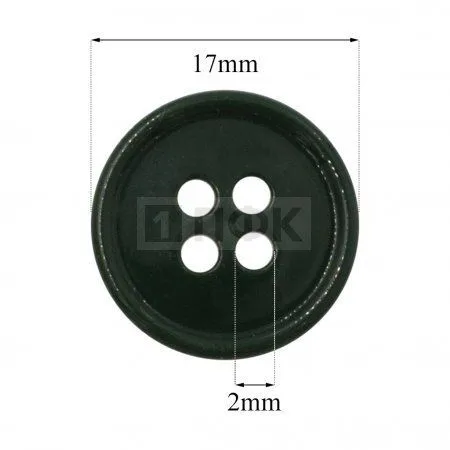 Пуговица КЛ 17-4 ПП 17мм цв зеленый тем (уп 1000шт)
