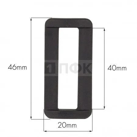 Пряжка-рамка пластик 40мм ПП цв черный (уп 1000шт/10000шт) ПФК