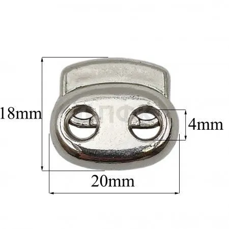 Фиксатор для шнура пластик 8398 цв никель тем (уп 500шт) Фиксатор для шнура пластик 8398 цв никель тем (уп 500шт)