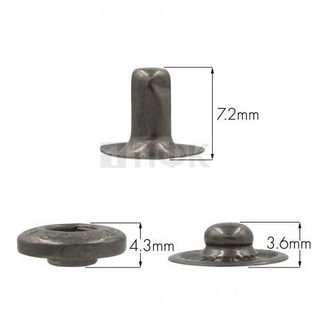 3 Части кнопки для одежды 12,5мм Альфа нерж цв никель тем (уп 1440шт) STORM 3 Части кнопки для одежды 12,5мм Альфа нерж цв никель тем (уп 1440шт) STORM