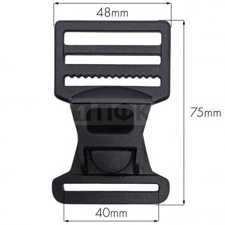 Фастекс (защелка-трезубец) ПП арт.А 40мм термохимст цв черный (уп 2000шт) Фастекс (защелка-трезубец) ПП арт.А 40мм термохимст цв черный (уп 2000шт)