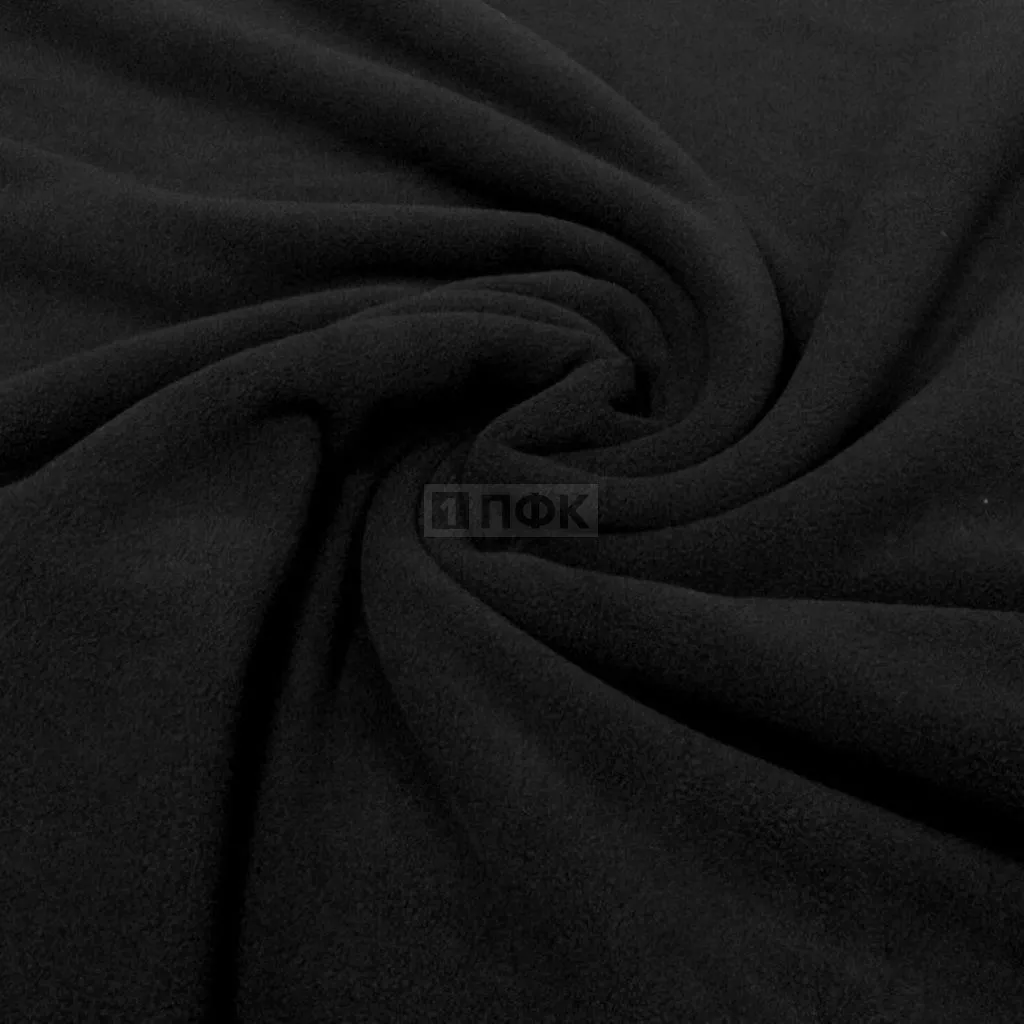 Флис DTY Китай 130гр/м2 1-ст шир 150см цв черный 322 (рул 22-24кг)