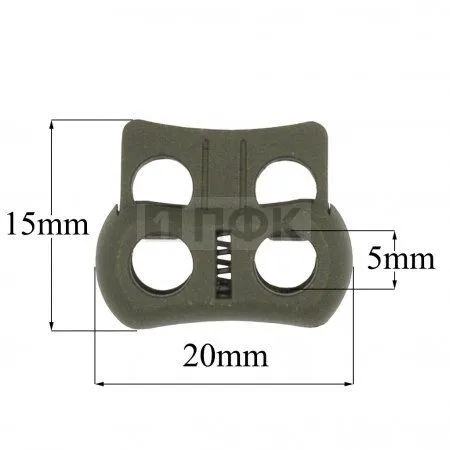 Фиксатор для шнура пластик B21 "сова" малый цв олива (уп 1000шт) Фиксатор для шнура пластик B21 "сова" малый цв олива (уп 1000шт)