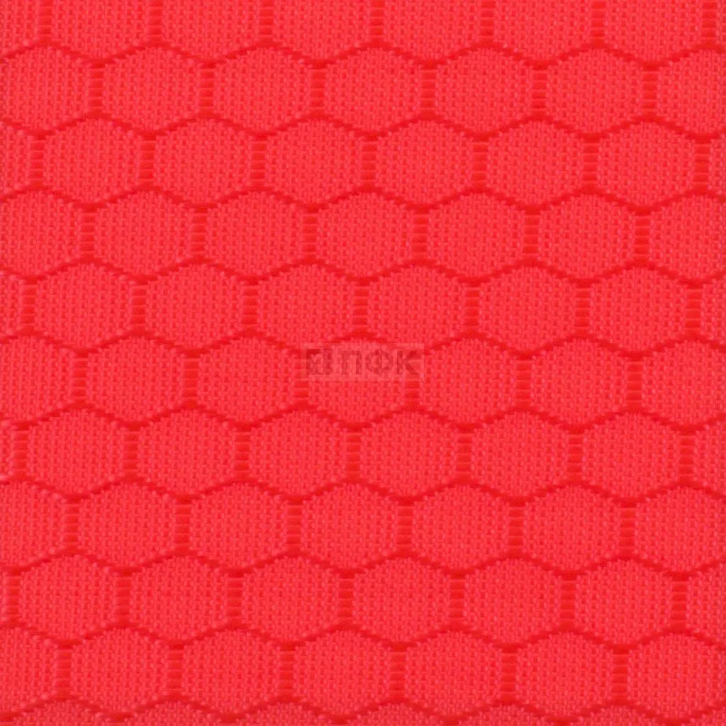 Ткань Oxford 300D PU1000 155гр/м2 Соты шир 150см цв S-06 неон-коралл (рул 100м) — ПФКР Ткань Oxford 300D PU1000 155гр/м2 Соты шир 150см цв S-06 неон-коралл (рул 100м)