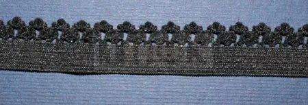 Резинка ажурная лайкра 10мм цв черный (уп 1000м)