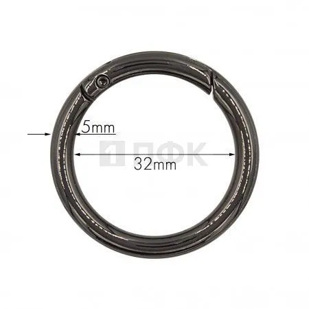 Кольцо металлическое 32мм 12076 цв никель темный (уп 200шт) Кольцо металлическое 32мм 12076 цв никель темный (уп 200шт)
