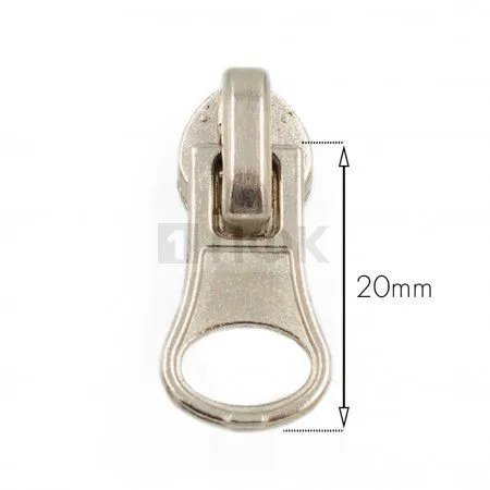 Бегунок для спиральной (витой) молнии тип 3 автомат ГРУША цв никель (уп 500шт/10000шт) 1.9гр