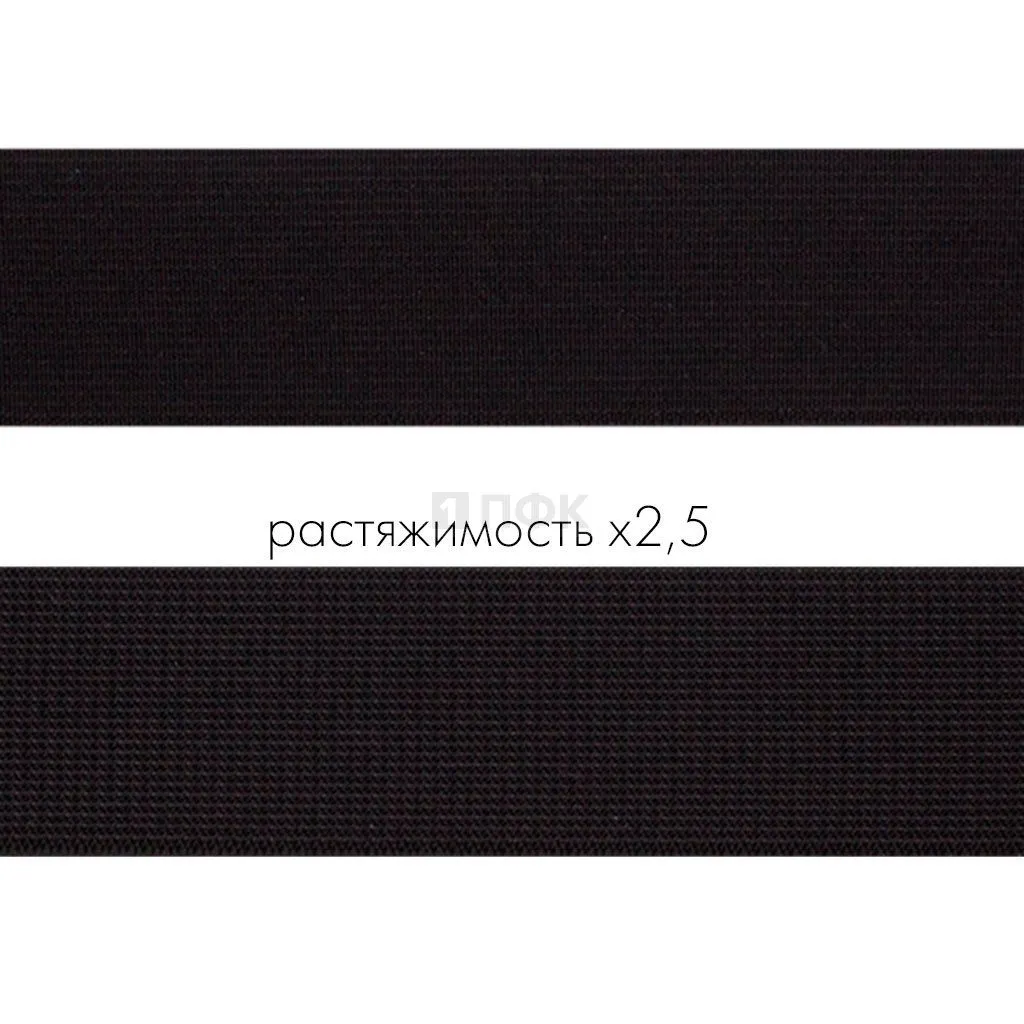 Резинка тканая 35мм 25.7 гр/м цв черный (уп 30м/270м)