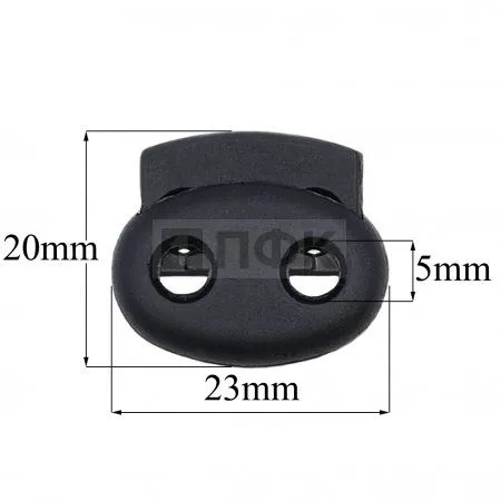 Фиксатор для шнура пластик 8982 цв черный (уп 500шт) Фиксатор для шнура пластик 8982 цв черный (уп 500шт)