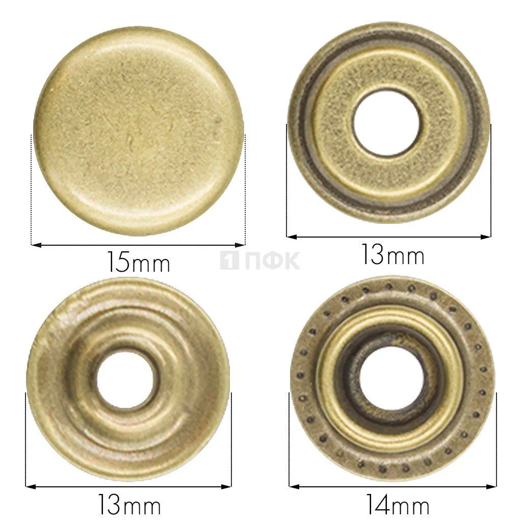 Кнопка для одежды 15мм №61 сталь цв антик (уп 720шт) STRONG — ПФКР Кнопка для одежды 15мм №61 сталь цв антик (уп 720шт) STRONG