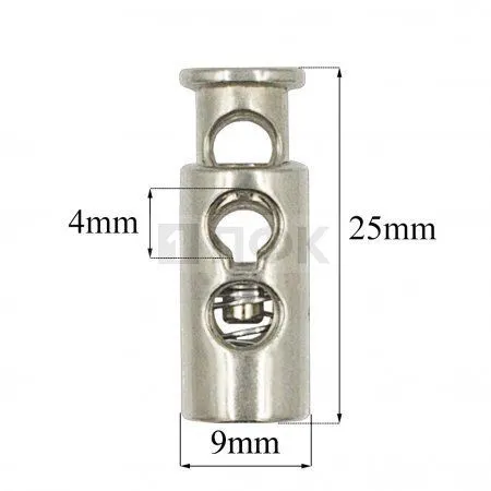 Фиксатор для шнура пластик L4 цв никель (уп 500шт) Фиксатор для шнура пластик L4 цв никель (уп 500шт)