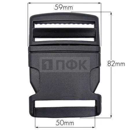 Фастекс (защелка-трезубец) арт.8921 ПП 50мм цв черный (уп 1000шт)
