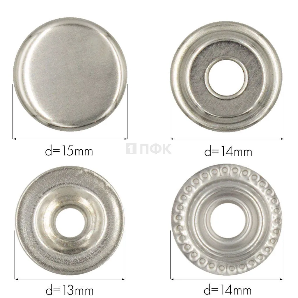 Кнопка для одежды 15мм №61 латунь цв никель (уп 720шт) STRONG — ПФКР Кнопка для одежды 15мм №61 латунь цв никель (уп 720шт) STRONG