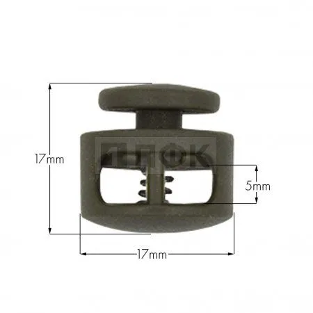 Фиксатор для шнура двойной "Кнопка" Арт.B22, 17мм цв оливковый (уп 500шт) Фиксатор для шнура двойной "Кнопка" Арт.B22, 17мм цв оливковый (уп 500шт)