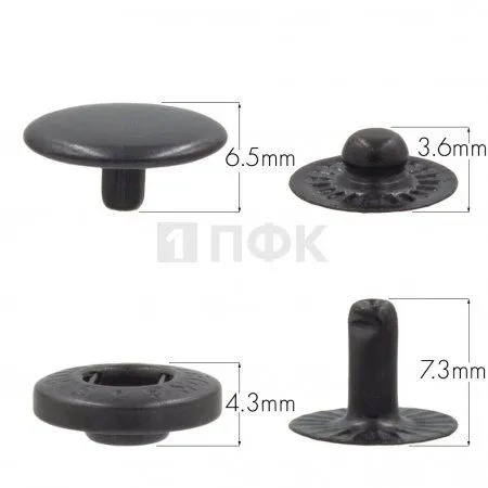 Кнопка для одежды 12,5мм Альфа латунь цв оксид (уп 1440шт) STRONG