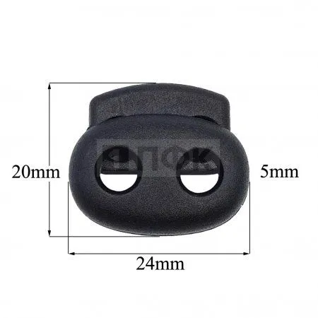 Фиксатор для шнура двойной Арт.A701 цв черный (уп 250шт/10000шт) Фиксатор для шнура двойной Арт.A701 цв черный (уп 250шт/10000шт)
