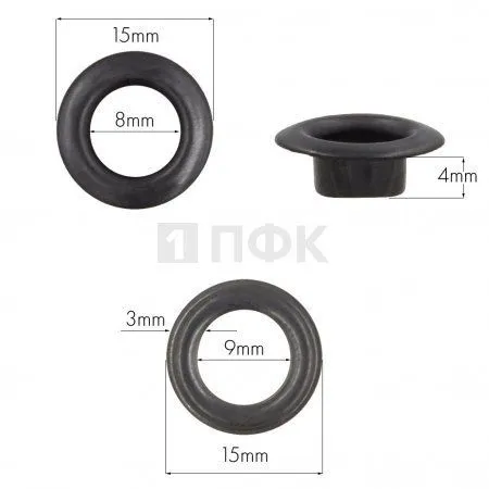 Люверсы №5 8мм нерж цв оксид (уп 1000шт) 