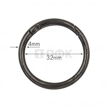 Кольцо металлическое 32мм 12384 цв никель темный (уп 200шт) Кольцо металлическое 32мм 12384 цв никель темный (уп 200шт)