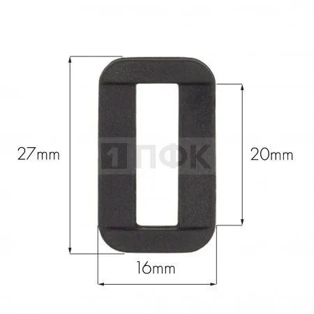 Пряжка-рамка пластик 20мм ПП цв черный (уп 2000шт/10000шт) ПФК