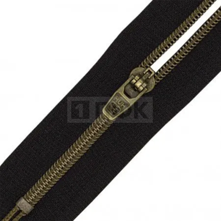 Молния спиральная (витая) джинсовая тип 3,5 18см н/р цв 322 зв антик (уп 100шт)