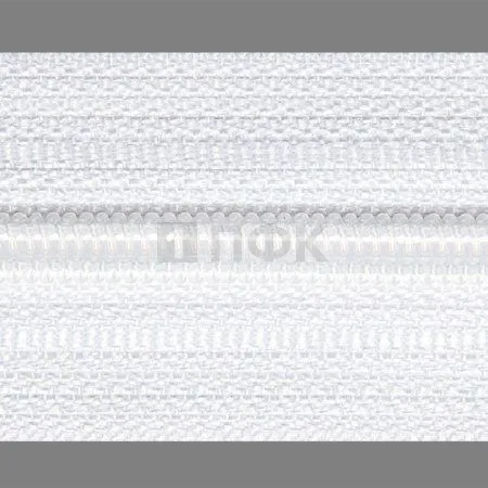 Рулонная молния спиральная (витая) тип 5 цв 101 белый 15гр/м (рул 200м/уп 2000м) Рулонная молния спиральная (витая) тип 5 цв 101 белый 15гр/м (рул 200м/уп 2000м)