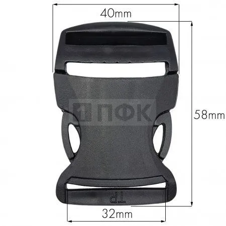 Фастекс (защелка-трезубец) ПП 32мм 58*40*10 цв черный (уп 100шт) Фастекс (защелка-трезубец) ПП 32мм 58*40*10 цв черный (уп 100шт)