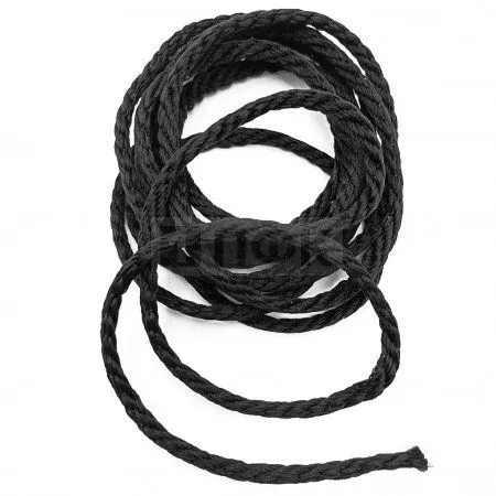 Шнур 5мм 2,5 гр/м витой цв черный (уп 100м/1000м) Шнур 5мм 2,5 гр/м витой цв черный (уп 100м/1000м)