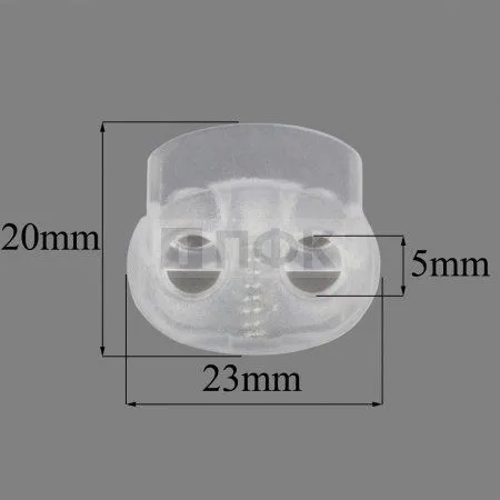 Фиксатор для шнура пластик 8982 цв прозрачный (уп 500шт) Фиксатор для шнура пластик 8982 цв прозрачный (уп 500шт)