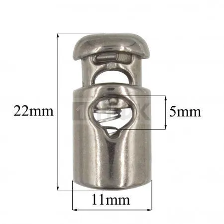 Фиксатор для шнура малый пластик A1 цв никель тем (уп 500шт)