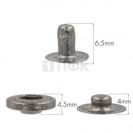 3 Части кнопки для одежды 12,5мм Альфа латунь цв никель тем (уп 1440шт) STRONG 3 Части кнопки для одежды 12,5мм Альфа латунь цв никель тем (уп 1440шт) STRONG