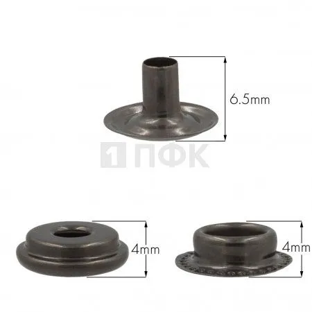 3 Части кнопки для одежды 15мм №61 нерж цв никель тем (уп 720шт) NEW STAR